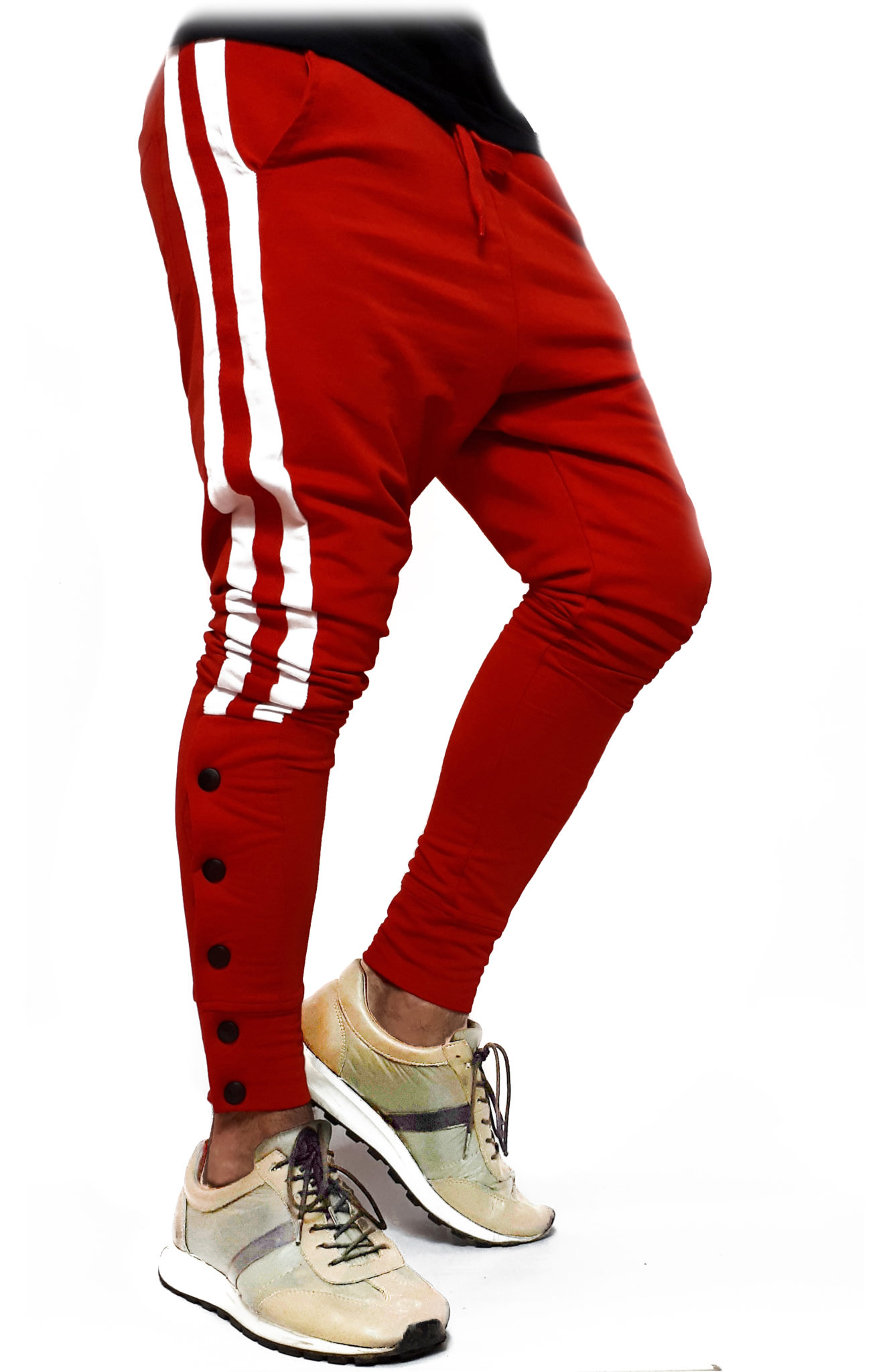 pantaloni sport linii laterale mortal red