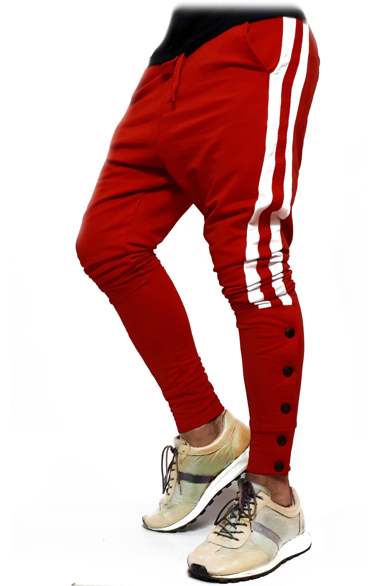pantaloni sport linii laterale mortal red